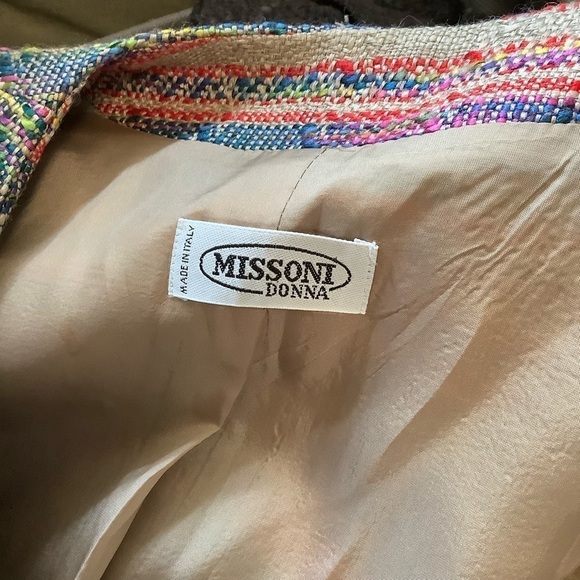 Missoni Linen Striped Colorful Jacket Sz-10 - Picture 6 of 7